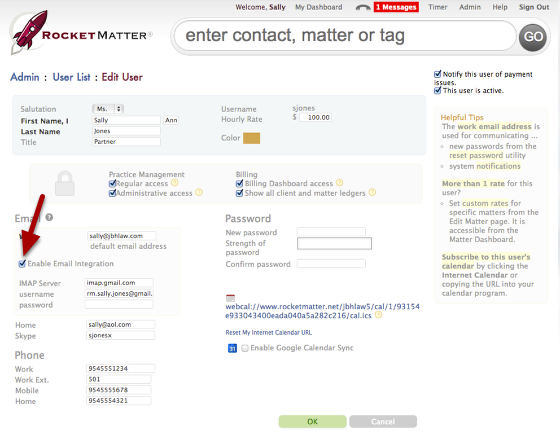 Rocket Matter Email Integration