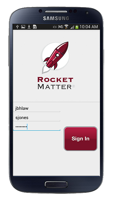 Rocket Matter Legal Time and Billing Android App