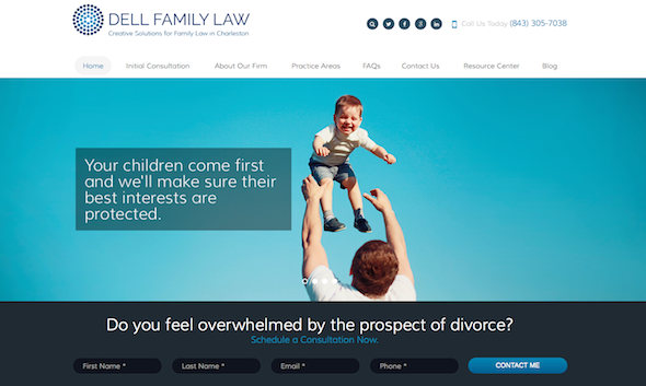 Dell Family Law Website Homepage