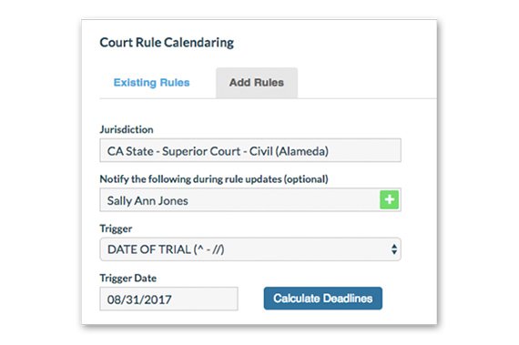 Court Rule Calendaring