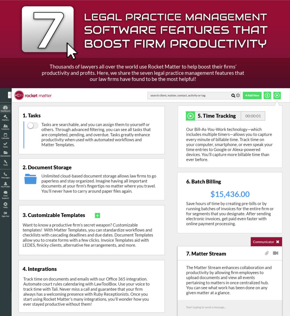 7 Legal Practice Management Software Features that Boost Firm Productivity (Infographic)