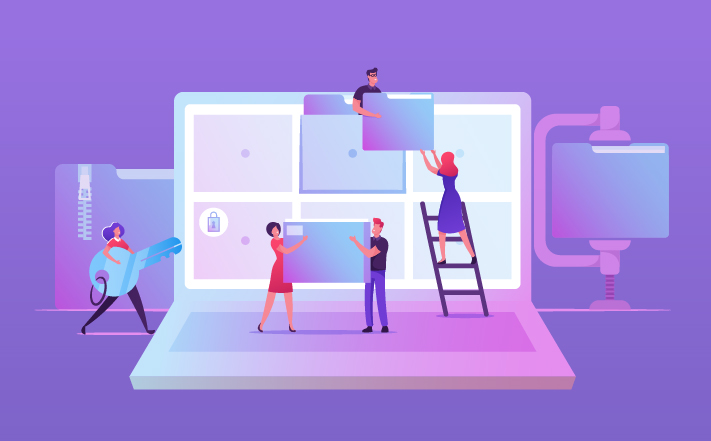 Law firm employees working efficiently