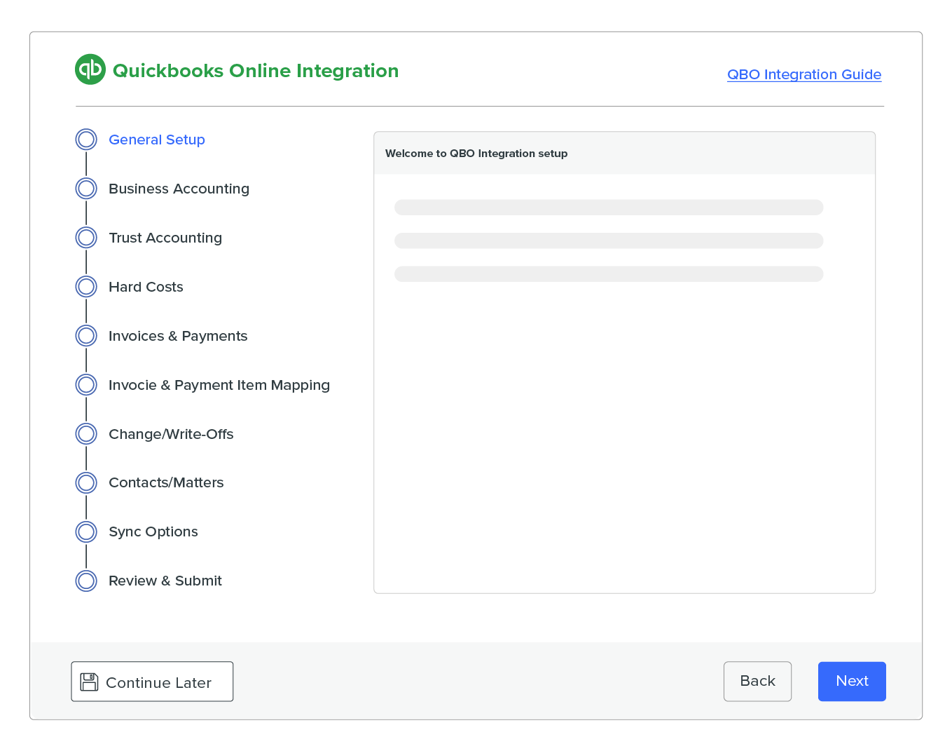 QB Integration setup